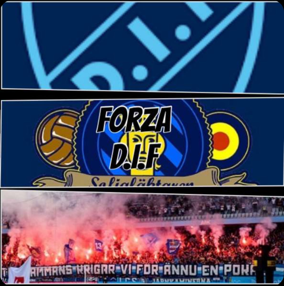 D.I.F Klistermärke – Supporterklistermärke för Djurgården