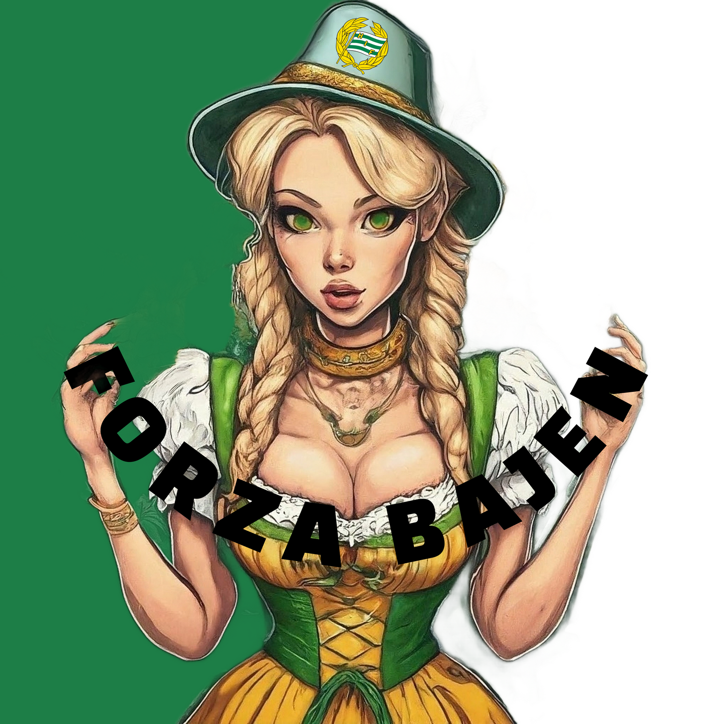 Grönt och vitt klistermärke med texten 'Bajen Ultras'. Ett måste för passionerade Hammarbyare."